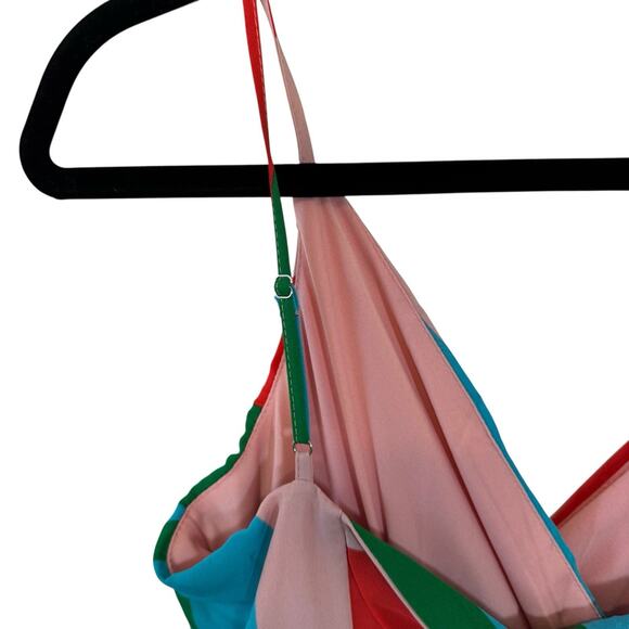 NEW Lulus Vivacious Veronica Green Multi-Striped Midi Dress Sleeveless Small - Picture 12 of 16